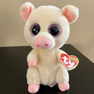 Ty Plush Pig with Pink and Cream Fur